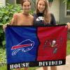 Bills vs Buccaneers House Divided Flag, NFL House Divided Flag