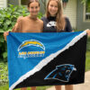 Chargers vs Panthers House Divided Flag, NFL House Divided Flag