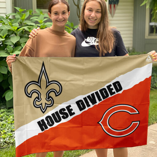 Saints vs Bears House Divided Flag, NFL House Divided Flag