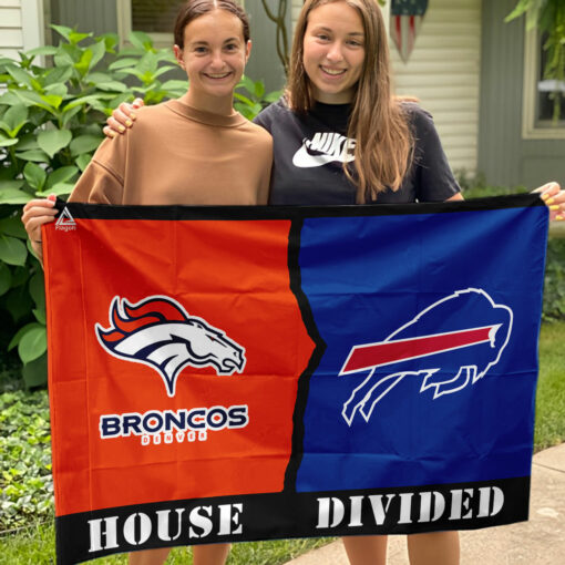 Broncos vs Bills House Divided Flag, NFL House Divided Flag