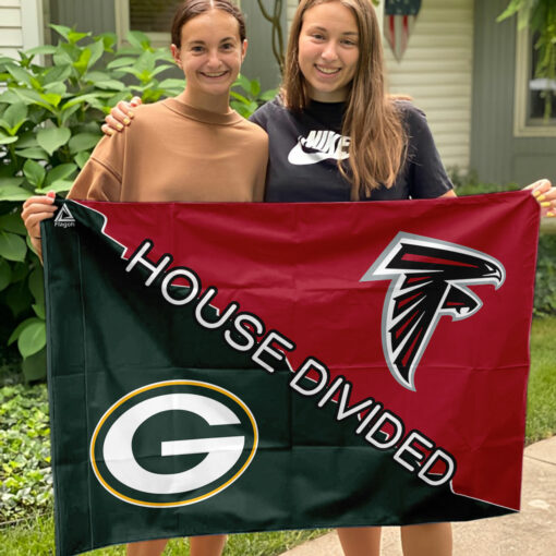 Falcons vs Packers House Divided Flag, NFL House Divided Flag