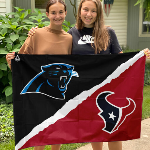 Panthers vs Texans House Divided Flag, NFL House Divided Flag