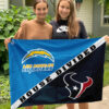 Chargers vs Texans House Divided Flag, NFL House Divided Flag