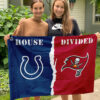 Colts vs Buccaneers House Divided Flag, NFL House Divided Flag