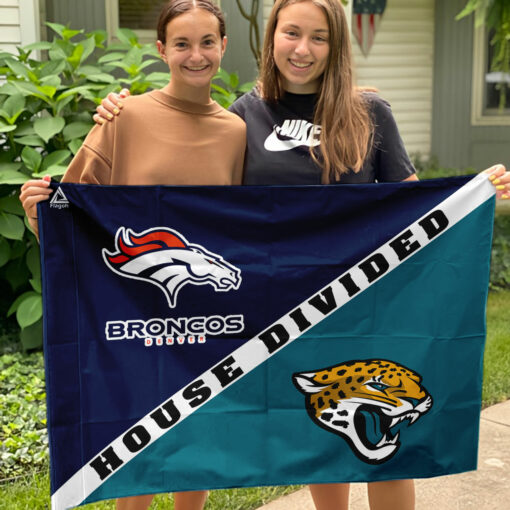 Broncos vs Jaguars House Divided Flag, NFL House Divided Flag