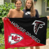 Falcons vs Chiefs House Divided Flag, NFL House Divided Flag