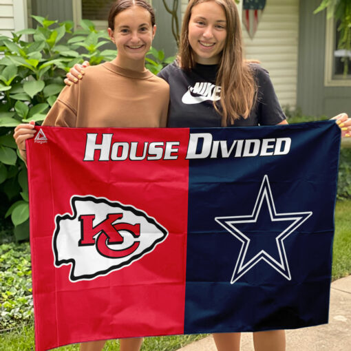 Chiefs vs Cowboys House Divided Flag, NFL House Divided Flag