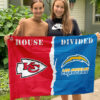 Chiefs vs Chargers House Divided Flag, NFL House Divided Flag