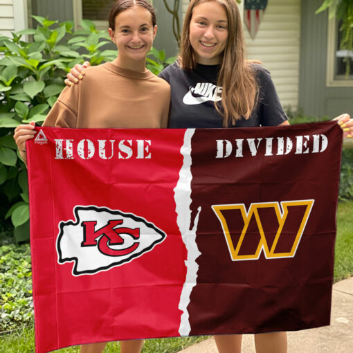 Chiefs vs Commanders House Divided Flag, NFL House Divided Flag