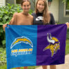 Chargers vs Vikings House Divided Flag, NFL House Divided Flag