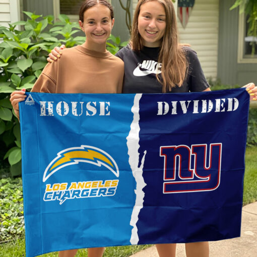 Chargers vs Giants House Divided Flag, NFL House Divided Flag