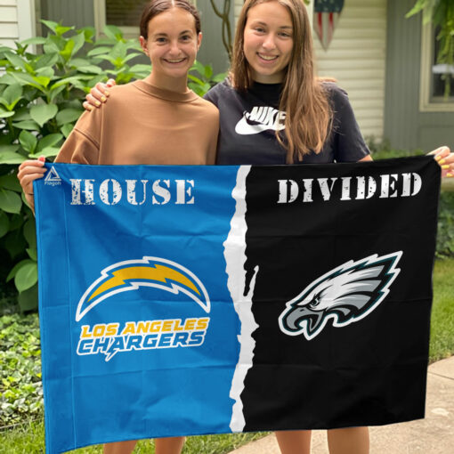 Chargers vs Eagles House Divided Flag, NFL House Divided Flag