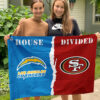 Chargers vs 49ers House Divided Flag, NFL House Divided Flag