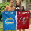 Chargers vs Buccaneers House Divided Flag, NFL House Divided Flag
