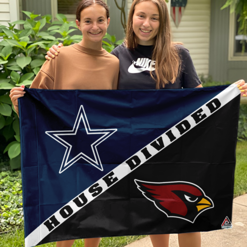 Cowboys vs Cardinals House Divided Flag, NFL House Divided Flag