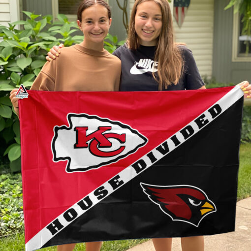 Chiefs vs Cardinals House Divided Flag, NFL House Divided Flag