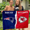 Patriots vs Chiefs House Divided Flag, NFL House Divided Flag
