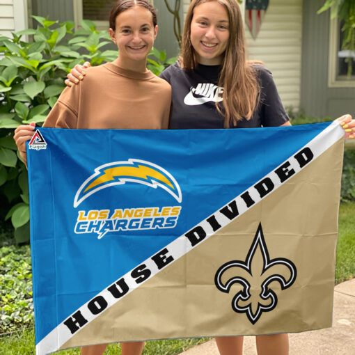 Chargers vs Saints House Divided Flag, NFL House Divided Flag