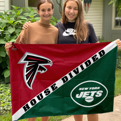 Falcons vs Jets House Divided Flag, NFL House Divided Flag