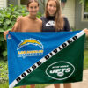 Chargers vs Jets House Divided Flag, NFL House Divided Flag