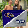 Ravens vs Seahawks House Divided Flag, NFL House Divided Flag