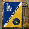 Dodgers vs Brewers House Divided Flag, MLB House Divided Flag
