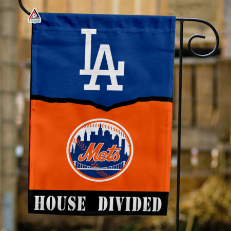 Dodgers vs Mets House Divided Flag, MLB House Divided Flag
