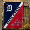 Tigers vs Braves House Divided Flag, MLB House Divided Flag