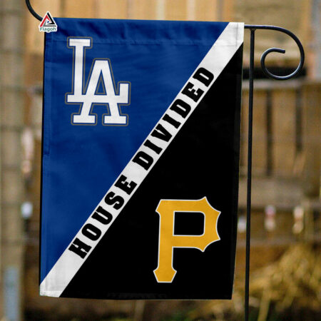 Dodgers vs Pirates House Divided Flag, MLB House Divided Flag