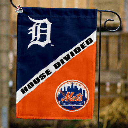 Tigers vs Mets House Divided Flag, MLB House Divided Flag