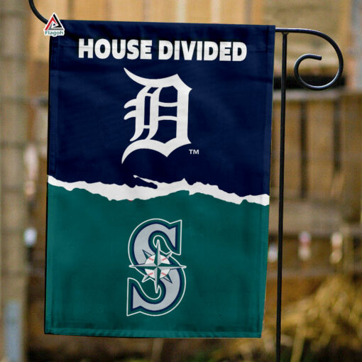 Tigers vs Mariners House Divided Flag, MLB House Divided Flag