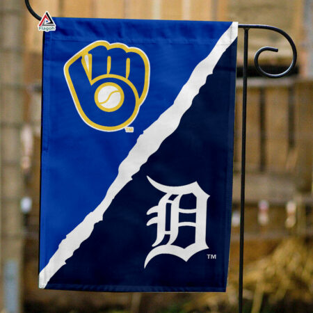 Brewers vs Tigers House Divided Flag, MLB House Divided Flag