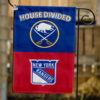 Sabres vs Rangers House Divided Flag, NHL House Divided Flag