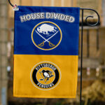 Sabres vs Penguins House Divided Flag, NHL House Divided Flag