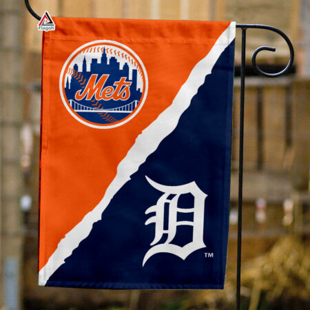 Mets vs Tigers House Divided Flag, MLB House Divided Flag