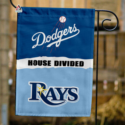 Dodgers vs Rays House Divided Flag, MLB House Divided Flag