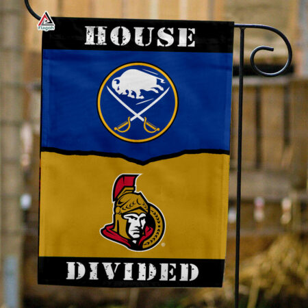 Sabres vs Senators House Divided Flag, NHL House Divided Flag
