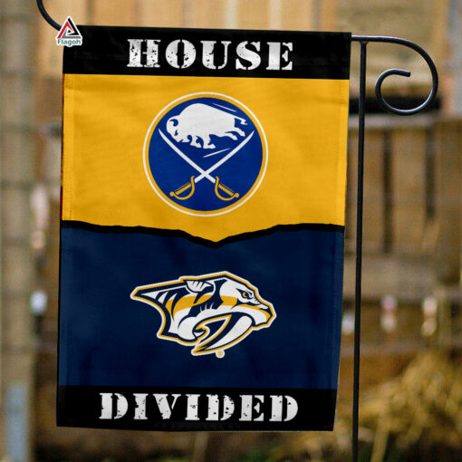 Sabres vs Predators House Divided Flag, NHL House Divided Flag
