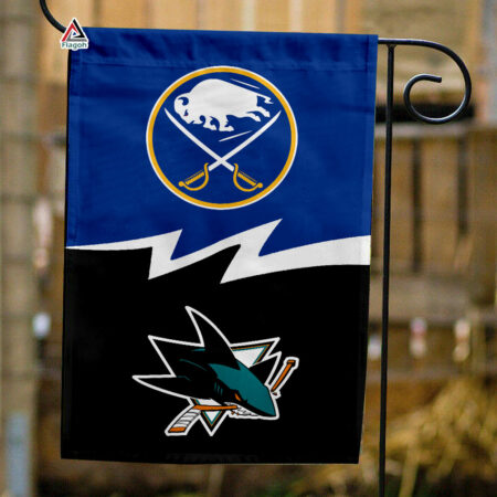 Sabres vs Sharks House Divided Flag, NHL House Divided Flag