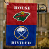 Wild vs Sabres House Divided Flag, NHL House Divided Flag