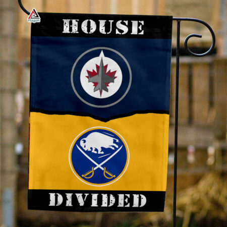 Jets vs Sabres House Divided Flag, NHL House Divided Flag