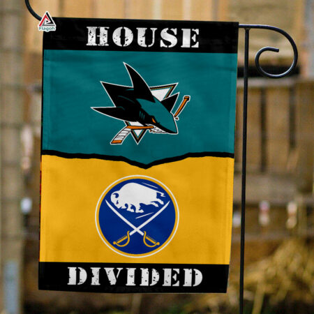 Sharks vs Sabres House Divided Flag, NHL House Divided Flag