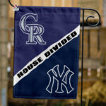 Rockies vs Yankees House Divided Flag, MLB House Divided Flag