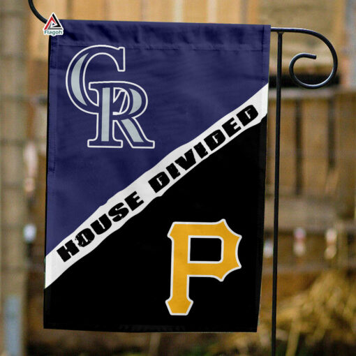 Rockies vs Pirates House Divided Flag, MLB House Divided Flag