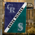 Rockies vs Mariners House Divided Flag, MLB House Divided Flag
