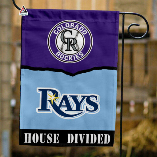 Rockies vs Rays House Divided Flag, MLB House Divided Flag