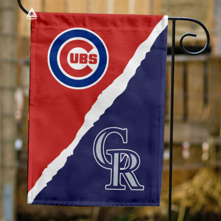 Cubs vs Rockies House Divided Flag, MLB House Divided Flag