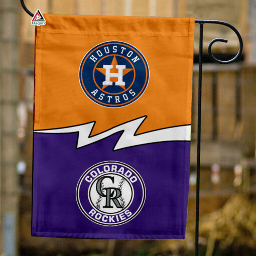 Astros vs Rockies House Divided Flag, MLB House Divided Flag