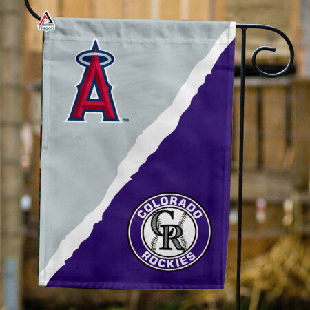 Angels vs Rockies House Divided Flag, MLB House Divided Flag