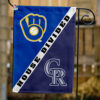 Brewers vs Rockies House Divided Flag, MLB House Divided Flag